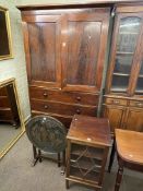 Victorian mahogany three drawer linen press,