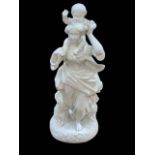 Parian figure of mother and child, 42cm tall.