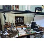 Collection of pipes, Masonic regalia, cameras, Sheffield silver plate canteen of cutlery,