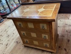 Barker & Stonehouse Flagstone chest of three long drawers, 82cm by 80cm by 50cm.