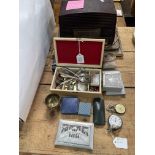 Two silver pocket watches, Murphy Bakelite radio, collectables, costume jewellery, etc.