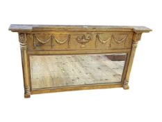 Gilt Regency style overmantel mirror, 71cm by 123cm.