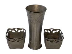 Art Nouveau pewter vase by Orivit, number 2115, 18.