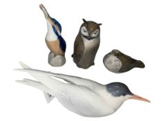 Four Royal Copenhagen bird figurines, 3270, 2259, 2999 and 827.
