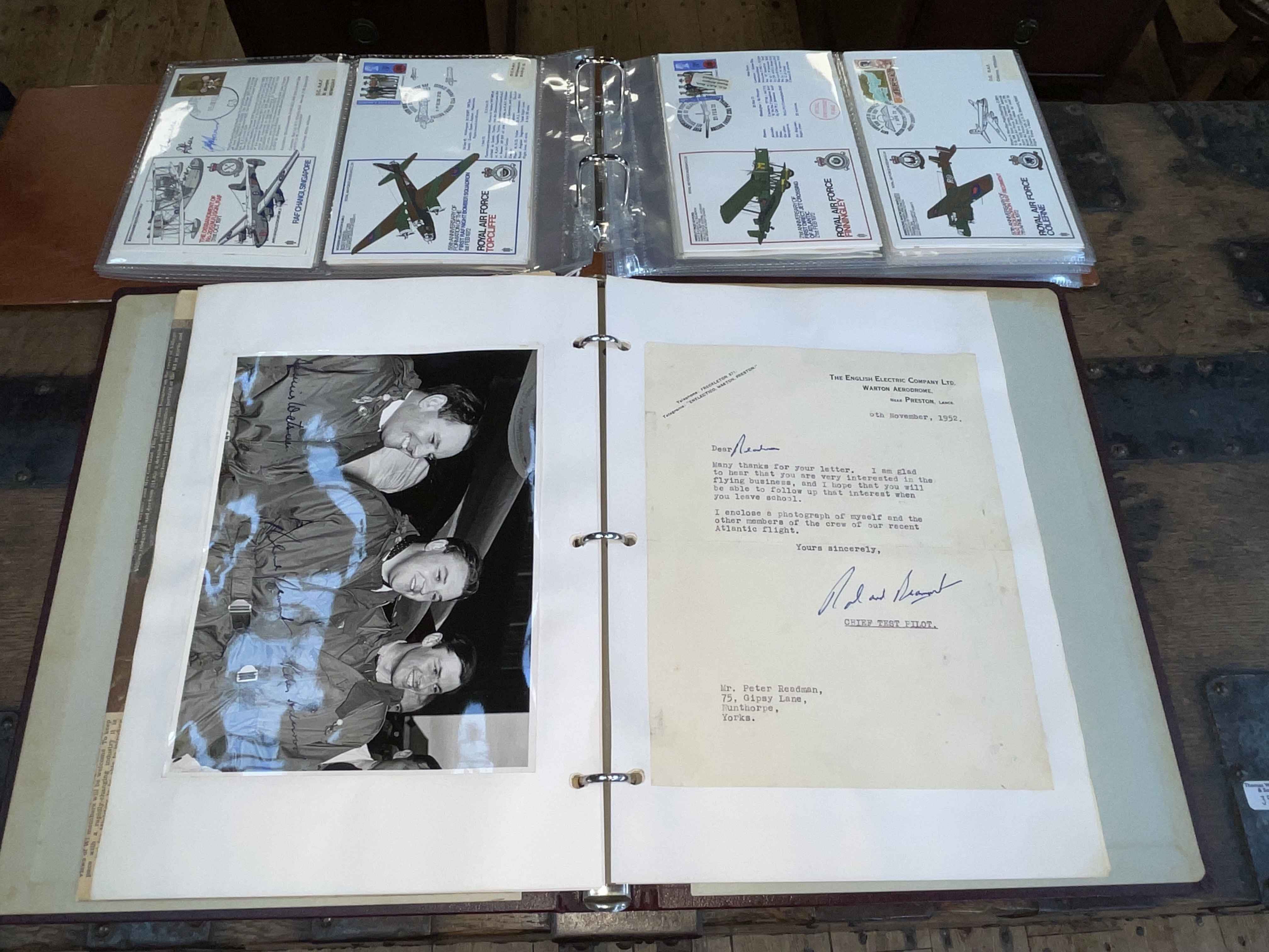 Album of 1950s aviation interest signed / autograph photographs and letters inc Ranald Porteous, - Image 2 of 2