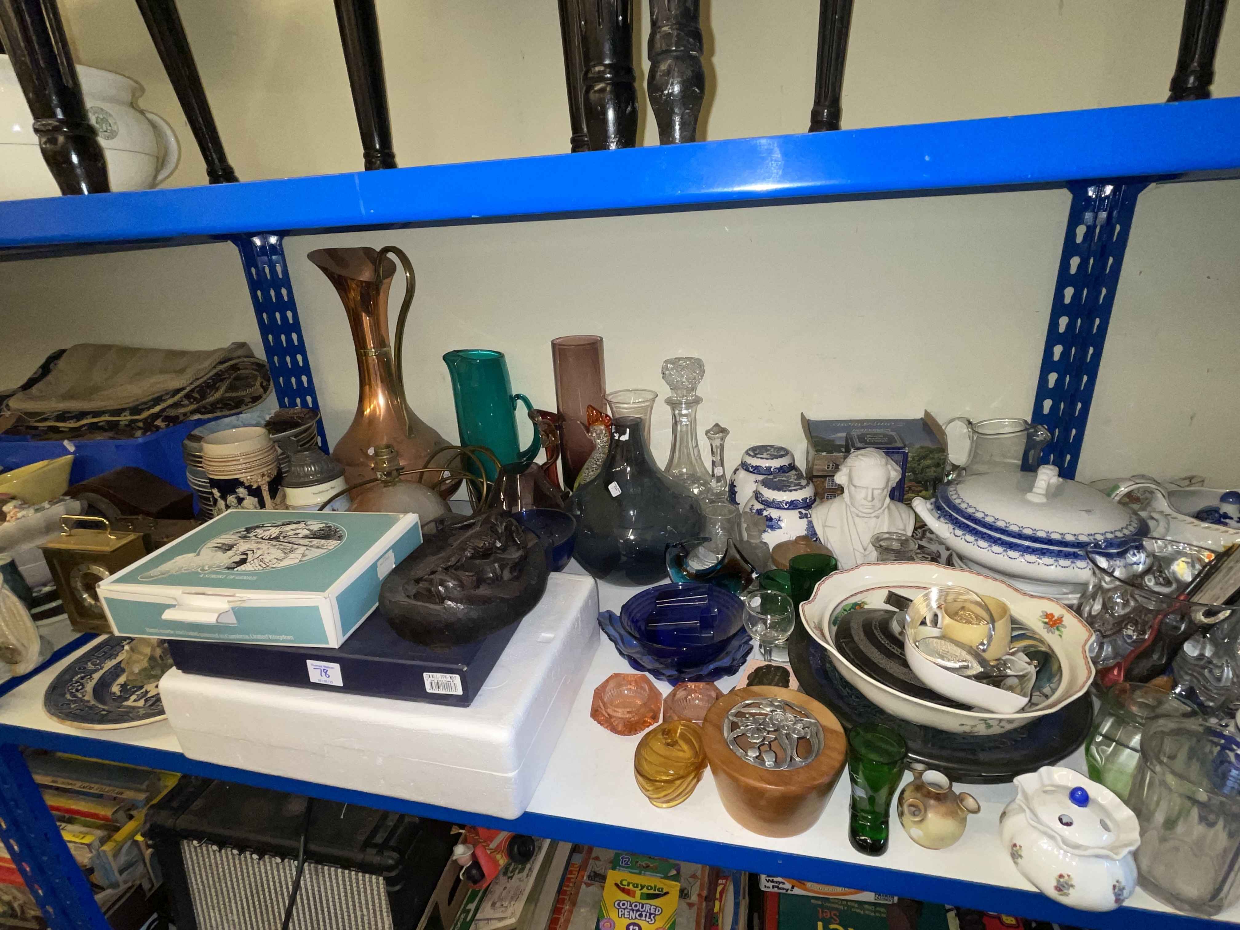 Collection of decorative porcelain, carriage clocks, glasswares, vintage telephones, prints, - Image 3 of 5