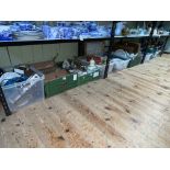 Nine boxes of decorative pottery, vases, figurines, paintings, magazines, lamps etc.