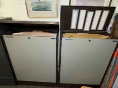 Pair two tone metal plan chests (containing Durham, Tyneside,