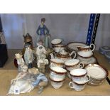 Three Lladro figures 5454, 5472 and 5471, three Nao figures, Sylvac beetroot, Duchess teawares, etc.