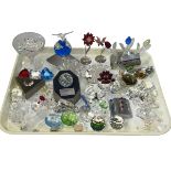 Collection of Swarovski glass including insects, paperweights, flowers, etc.