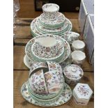 Collection of Minton Haddon Hall including dinner plates, 43 pieces.