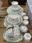 Collection of Minton Haddon Hall including dinner plates, 43 pieces.