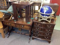 Polished mahogany four drawer serpentine front chest,