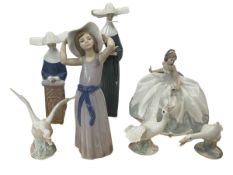 Seven Lladro pieces including At the Ball, 5859.