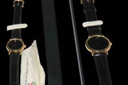 Two Raymond Weil gents and ladies wristwatches.