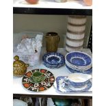 West German vase, vintage doll, Abbeydale Chrysanthemum plate, blue and white pottery, Sylvac, etc.