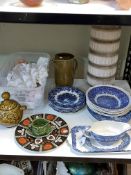 West German vase, vintage doll, Abbeydale Chrysanthemum plate, blue and white pottery, Sylvac, etc.