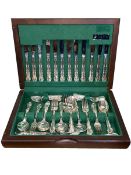 Cased set of silver plated cutlery, approximately 75 pieces.