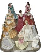 Ten Coalport figurines.