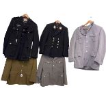 Five military jackets.