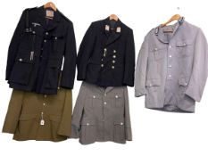 Five military jackets.