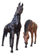 Two Liberty style leather horses.