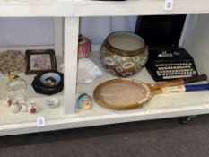 Silver Reed typewriter, Beswick Pheasant ashtray, Doulton jardiniere, crested china,