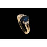 Sapphire and diamond 18 carat gold ring, having approximately 1.