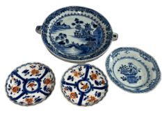 Antique Chinese blue and white warming dish,
