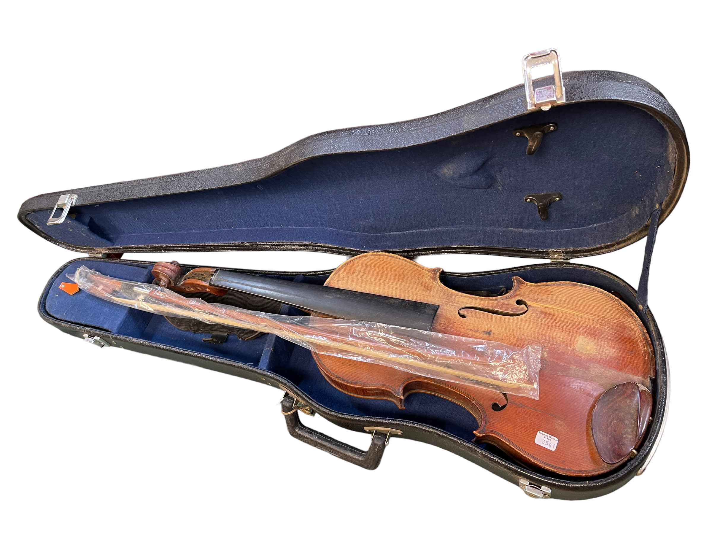Goulding and Co. London, Violin with bow in case.
