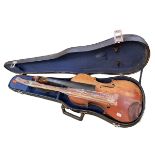 Goulding and Co. London, Violin with bow in case.