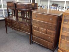 Stag Minstrel four piece bedroom suite comprising triple mirror dressing table,