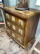 Barker & Stonehouse Flagstone chest of three long drawers, 82cm by 80cm by 50cm.