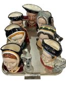 Royal Doulton (Special Edition) Henry VIII and Six Wives character jugs (D 6642, 6643, 6644, 6645,