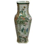 Large Chinese vase decorated with figures in landscape, birds on branch,