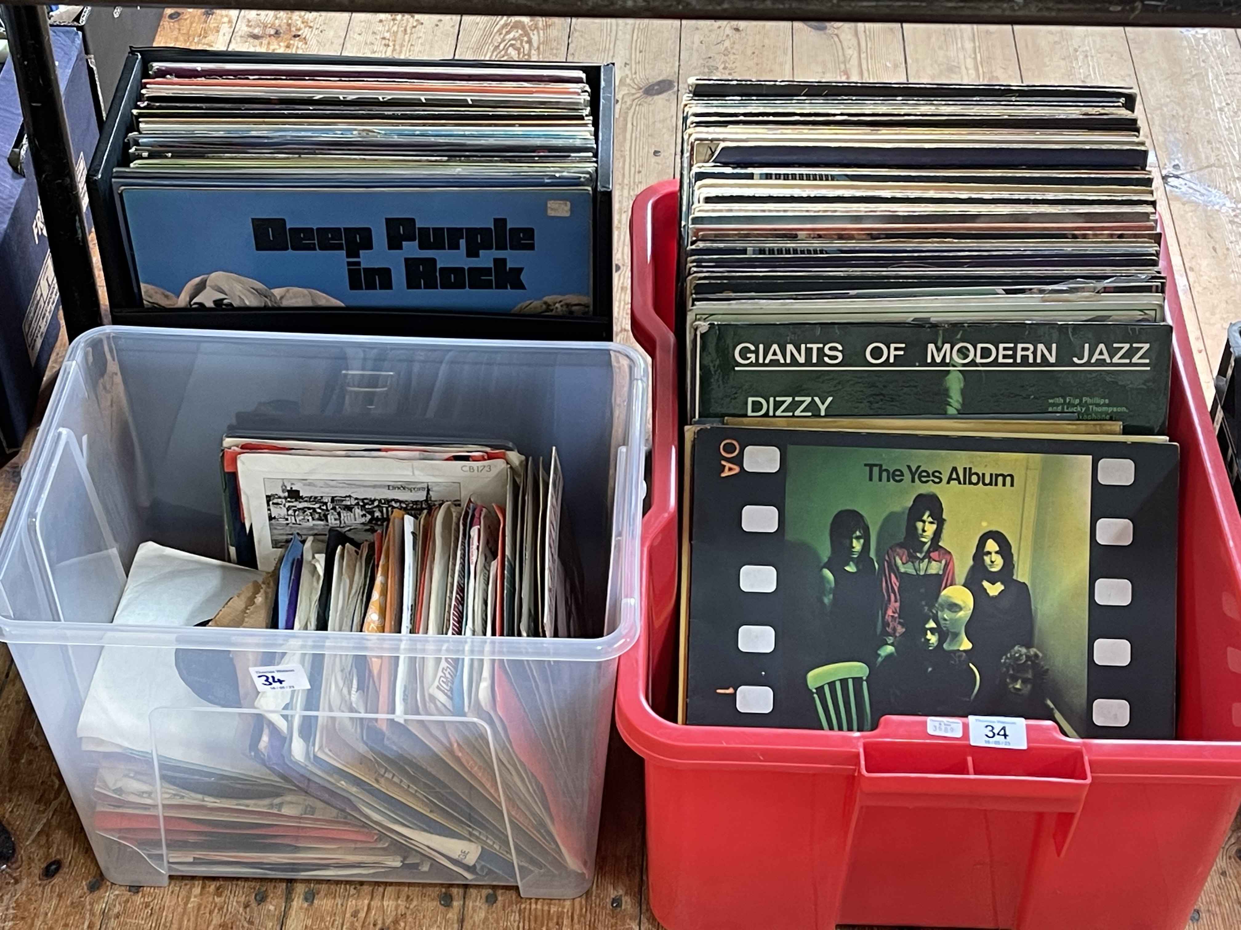 Collection of LPs and singles including Yes, Rick Wakeman, Queen.