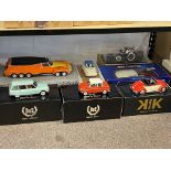 Collection of Diecast model vehicles including Revell Mini Cooper 1:12,