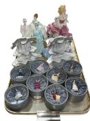 Eight boxed Royal Doulton Pretty Ladies with stands,