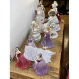 Thirteen Coalport and Royal Doulton lady figurines and miniatures including Victoria, Veronica,
