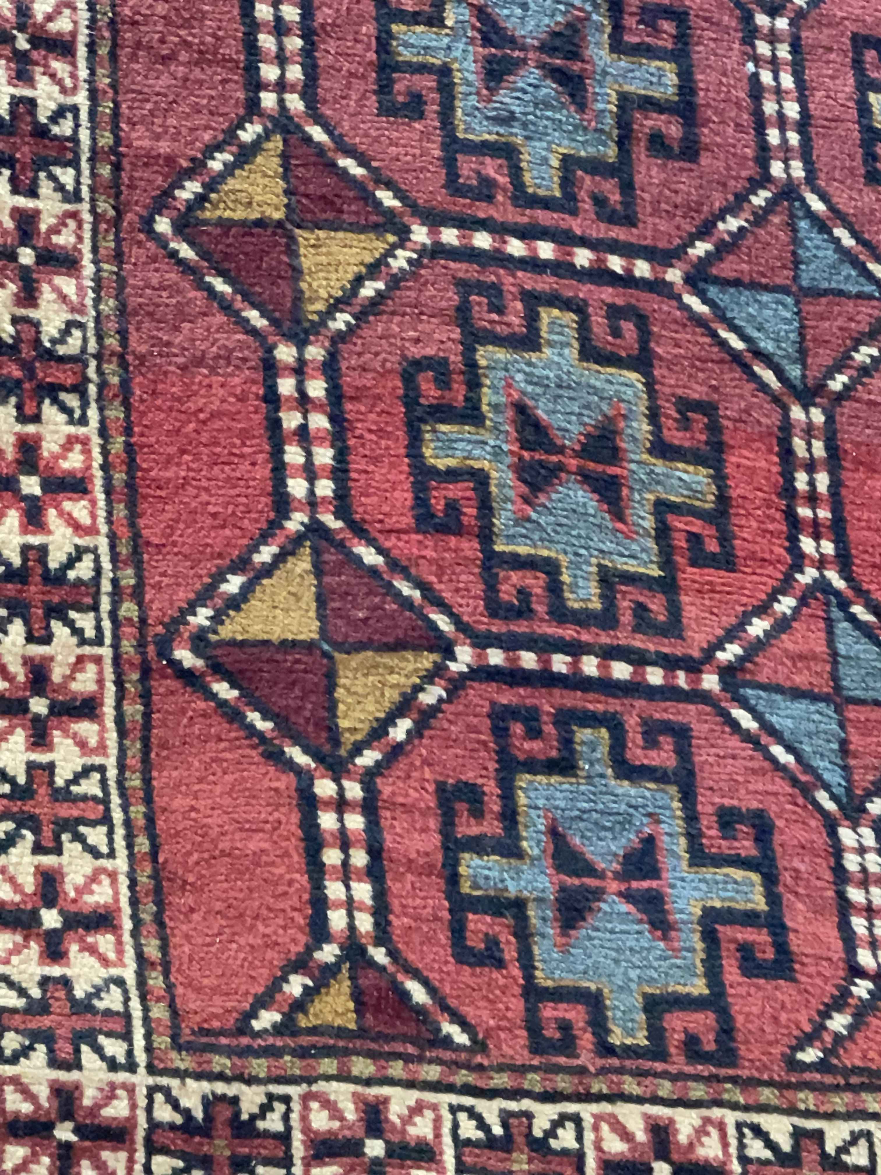 Hand knotted Persian Goochan carpet 1.93 by 1.15. - Image 2 of 2