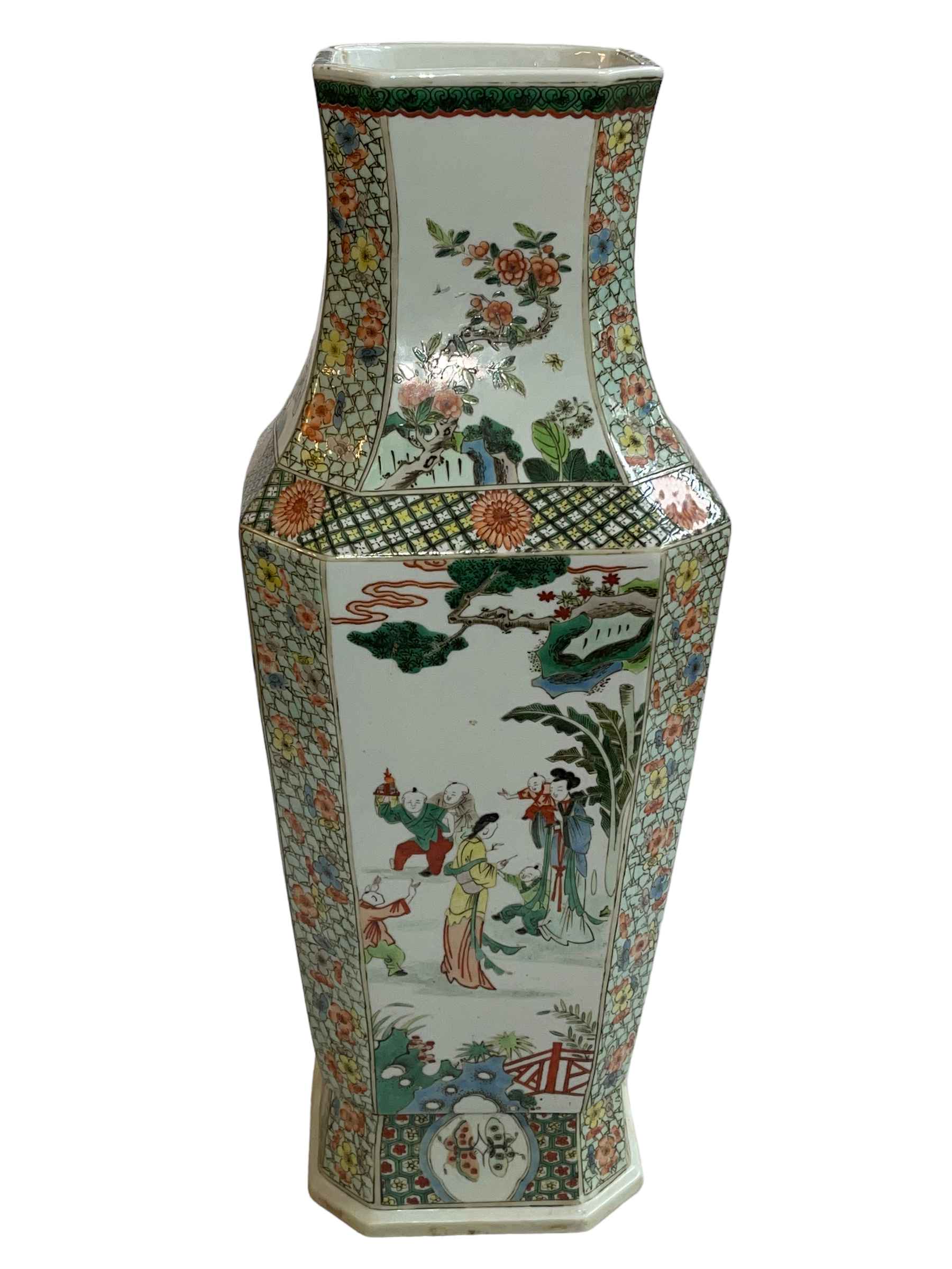 Large Chinese vase decorated with figures in landscape, birds on branch, - Image 2 of 5