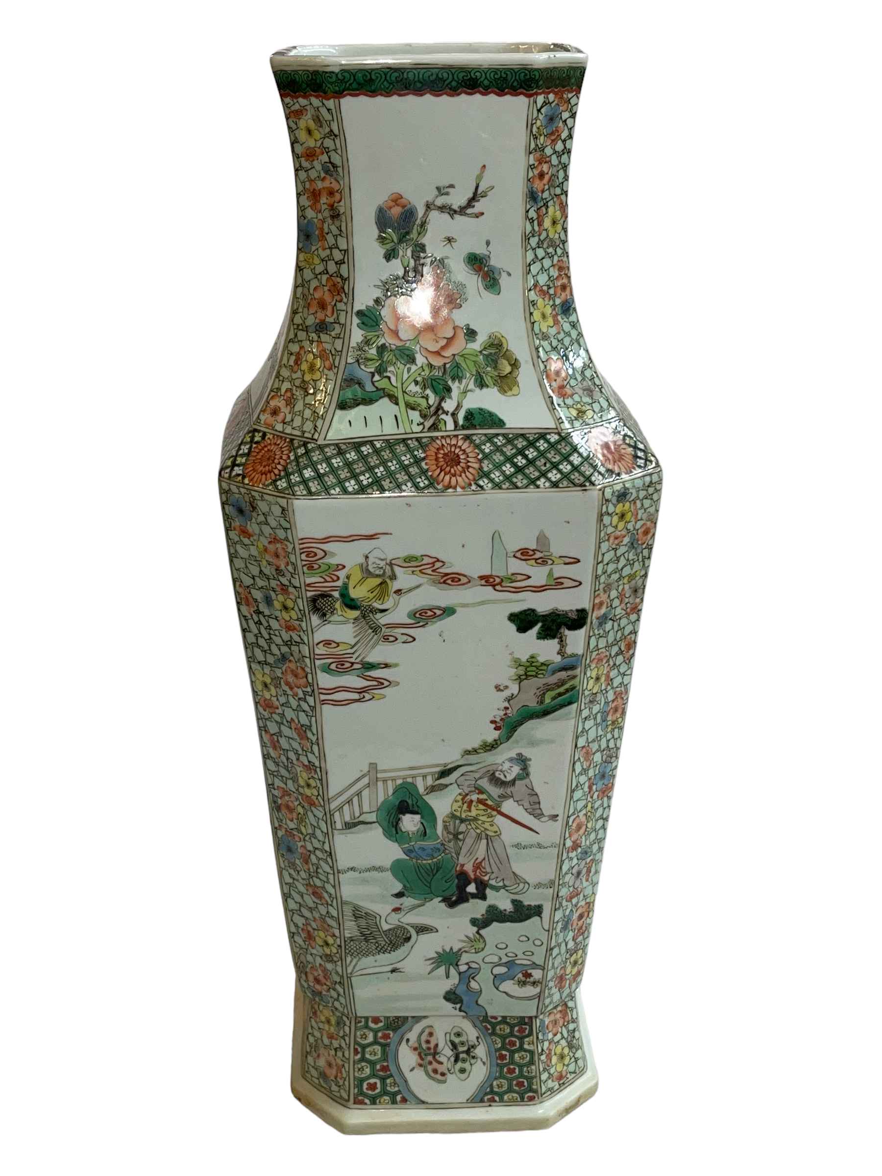 Large Chinese vase decorated with figures in landscape, birds on branch, - Image 3 of 5