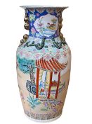 Large Chinese floor vase decorated with figures in landscape, 76cm high.