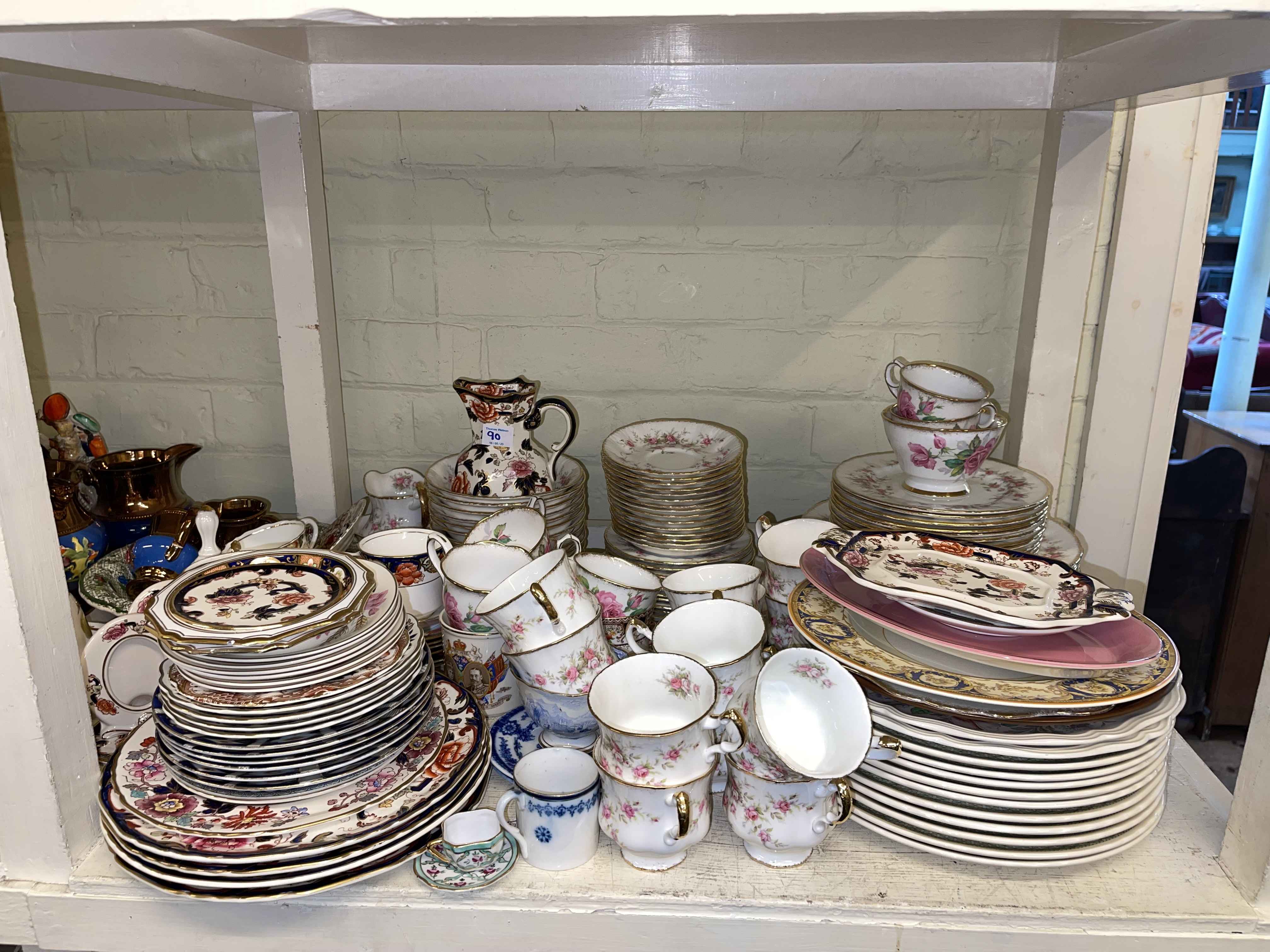 Large collection of early Victorian porcelain, part tea sets, decorative pottery, glasswares, - Image 2 of 6