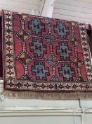 Hand knotted Persian Goochan carpet 1.93 by 1.15.