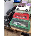 Six model vehicles, Two Sun Star Morris Minor 1000, Tonka BMW 328, Cult Rolls Royce Silver Cloud 2,