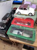 Six model vehicles, Two Sun Star Morris Minor 1000, Tonka BMW 328, Cult Rolls Royce Silver Cloud 2,