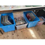 Three boxes of various LP records including The Who,