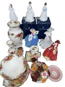 Five Royal Doulton figures including Michael Doulton 1998 Autumn Breezes,