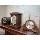 Three mantel clocks including Enfield Royal.